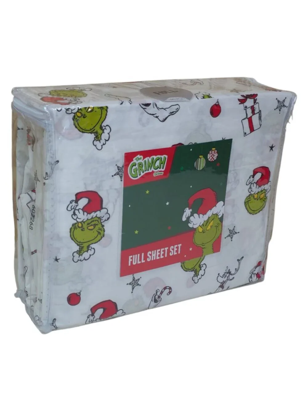 Dr. Seuss The Grinch Christmas Full Double Sheet Set 100% Cotton Holiday Bedding